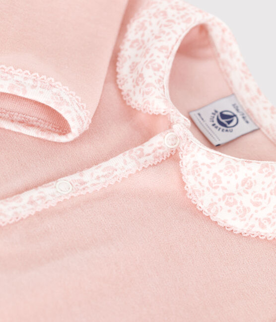 Fluwelen babypyjama met kraag roze SALINE