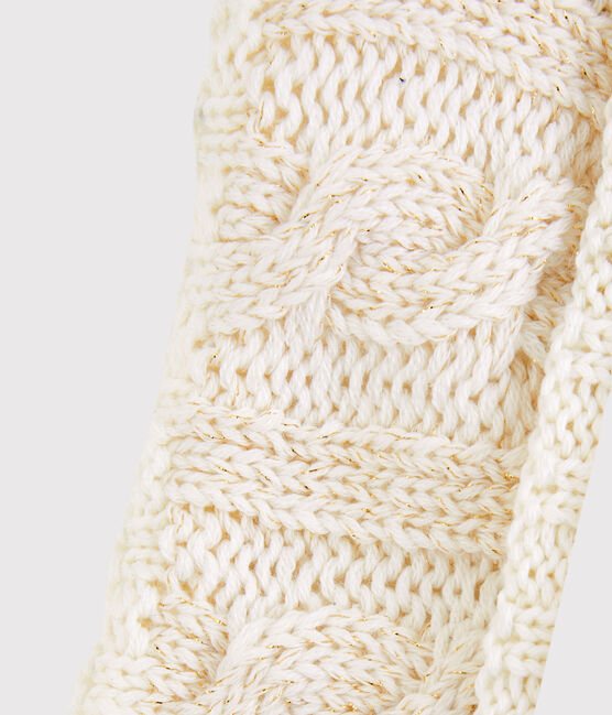 Meisjes colsjaal wit MARSHMALLOW/geel OR