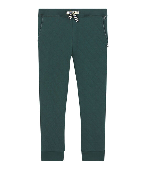 Pantalon garçon en tubique matelassé vert SHERWOOD