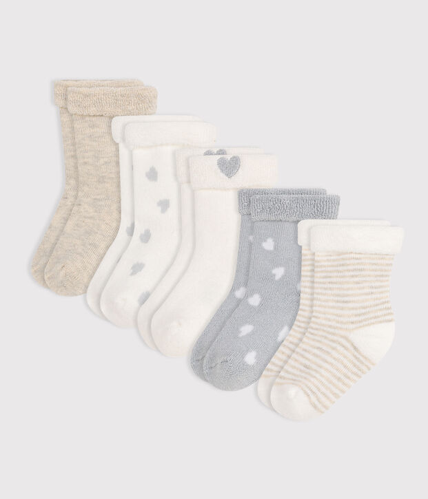Lot de chaussettes naissance en coton uni multicouleur