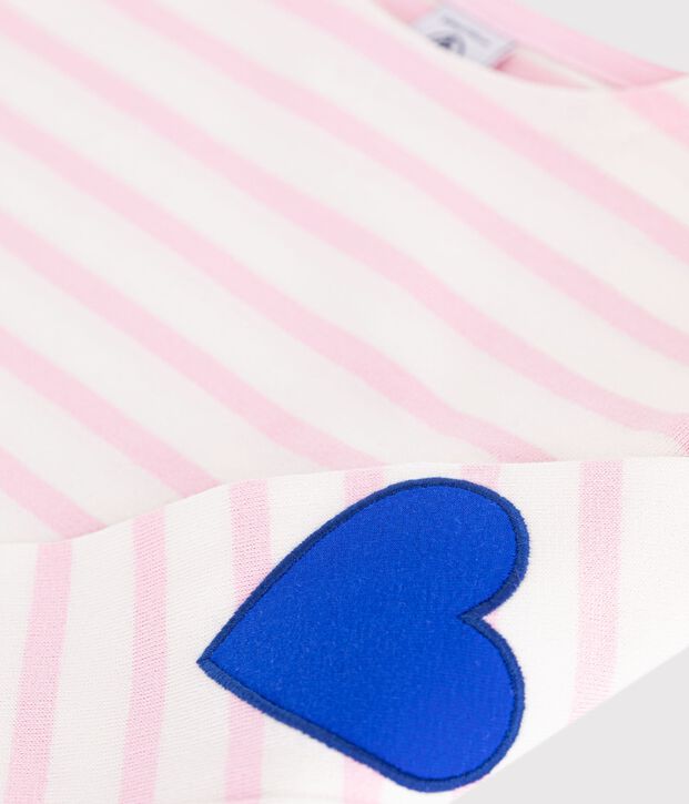 Katoenen gestreept marineshirt voor kinderen roze/roze