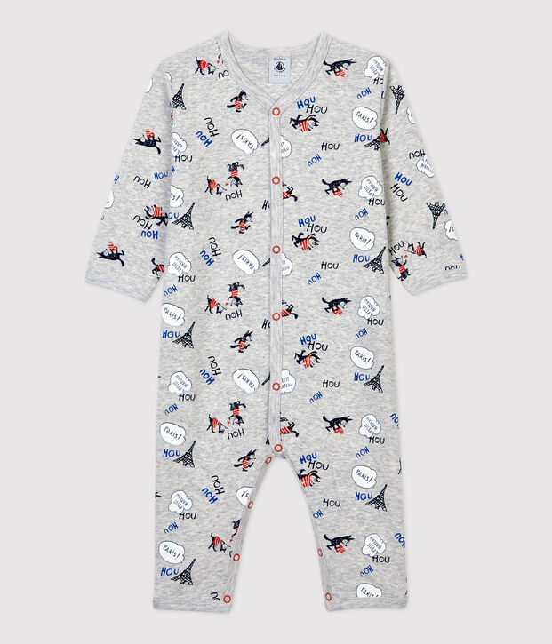 Dors-bien sans pieds b&eacute;b&eacute; Paris en coton biologique gris/multicouleur