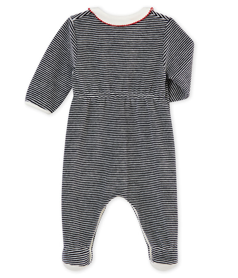 Pyjama met milleraies strepen voor babymeisjes blauw/wit