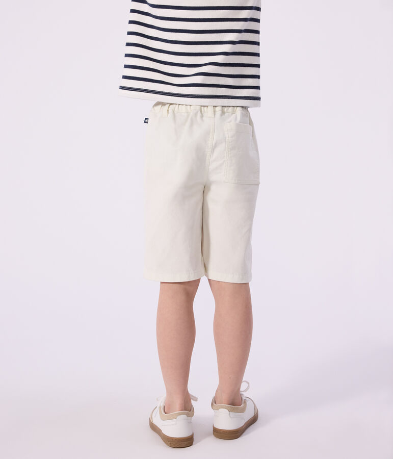 Bermuda short enfant en coton uni blanc