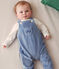 Babysetje met fluwelen salopette blauw BEACH
