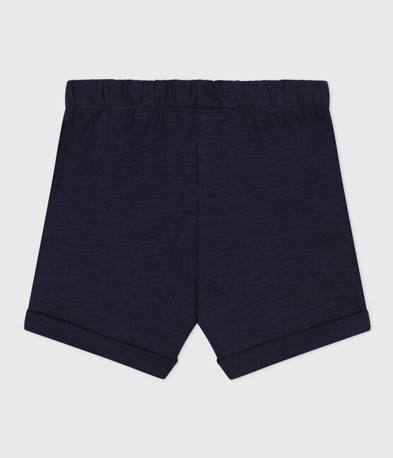 Short bébé en jersey flammé uni bleu SMOKING