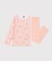 Pyjama  en velours blanc/rose/multicouleur