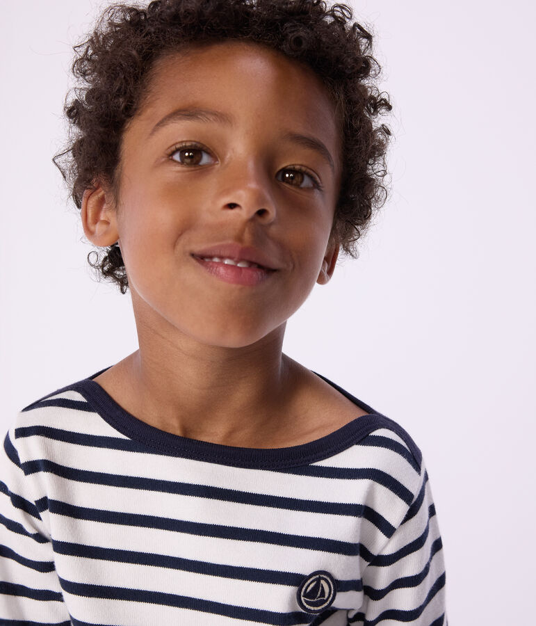 Marinetruitje uit biokatoen voor jongens/meisjes wit/blauw