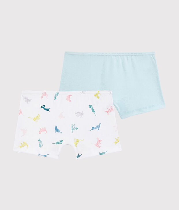 Lot de 2 shorties chats color&eacute;s petite fille multicouleur
