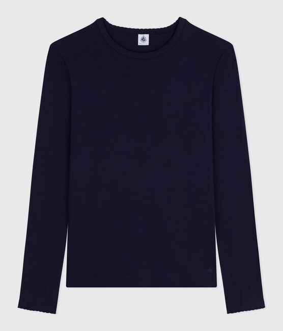 Tee-shirt femme l'iconique cocotte en coton manches longues bleu SMOKING