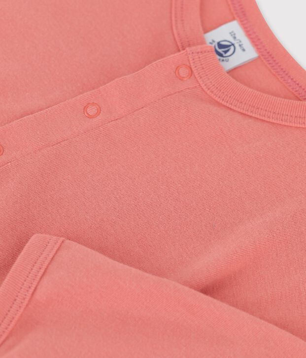 Babyvestje met vleermuismouwtjes in katoen roze