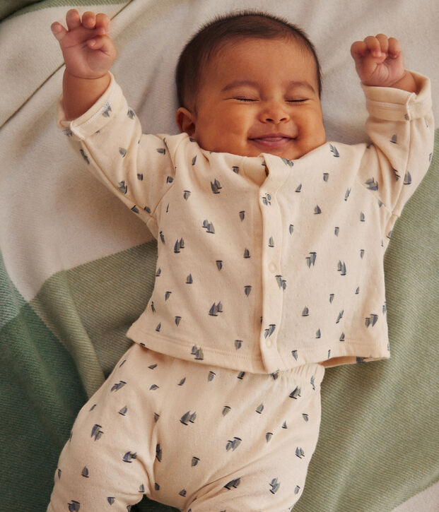 Tweedelig babysetje van tubic ecru/multicouleur