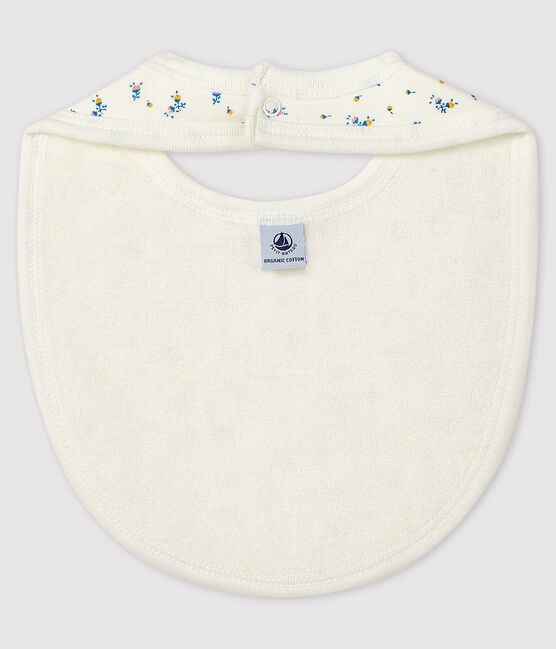 Babyslabbetje van ribkatoen wit MARSHMALLOW/grijs GRIS