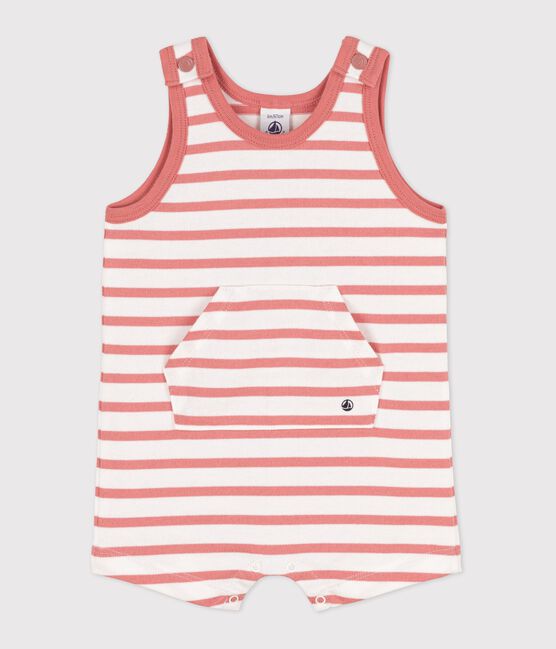 Kort pakje in dikke jerseystof voor baby's wit MARSHMALLOW/ PAPAYE