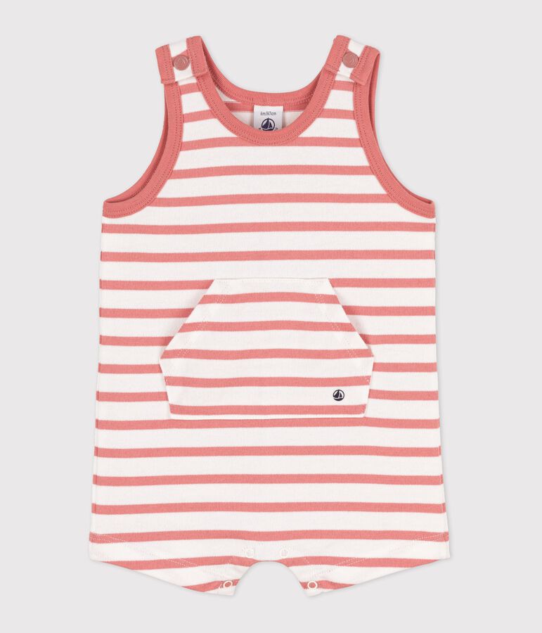 Combinaison courte b&eacute;b&eacute; en jersey &eacute;pais blanc MARSHMALLOW/ PAPAYE