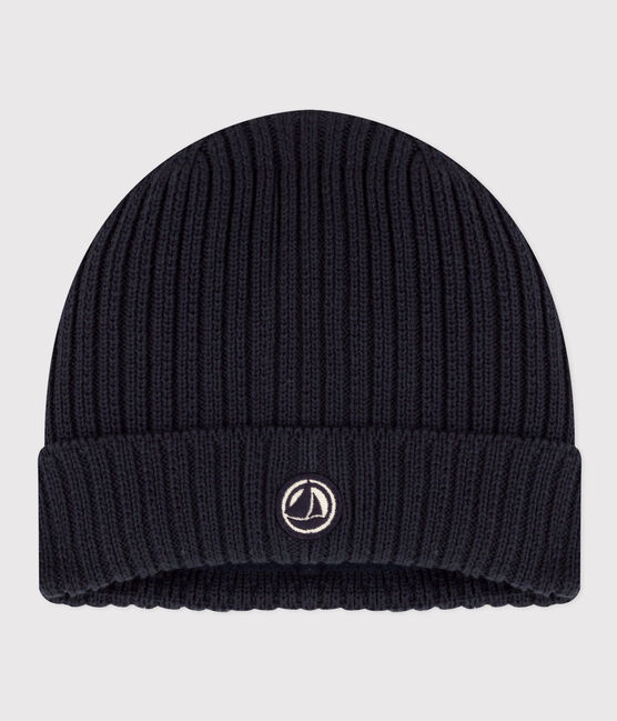 Bonnet en tricot doublé en polaire enfant garçon-fille bleu SMOKING