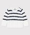 Pull en tricot torsadé bébé blanc MARSHMALLOW/bleu SMOKING
