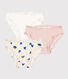 Set van 3 katoenen meisjesslips met hartjes