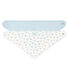 Duo van bandana-slabbetjes van ribstof voor meisjesbaby - jongensbaby