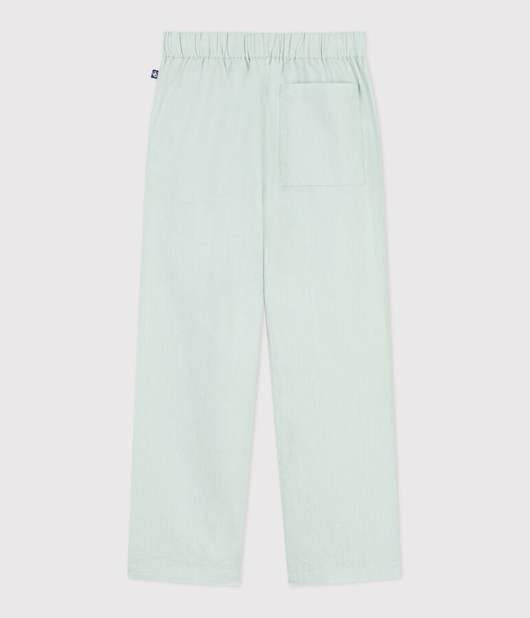 Pantalon enfant en coton lin bleu SPRAY