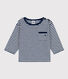 Gestreept en gevlamd T-shirt met lange mouwen in jersey voor baby's
