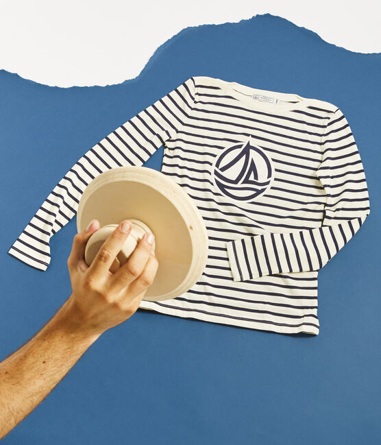 Marineshirt voor dames beige COQUILLE/blauw SMOKING