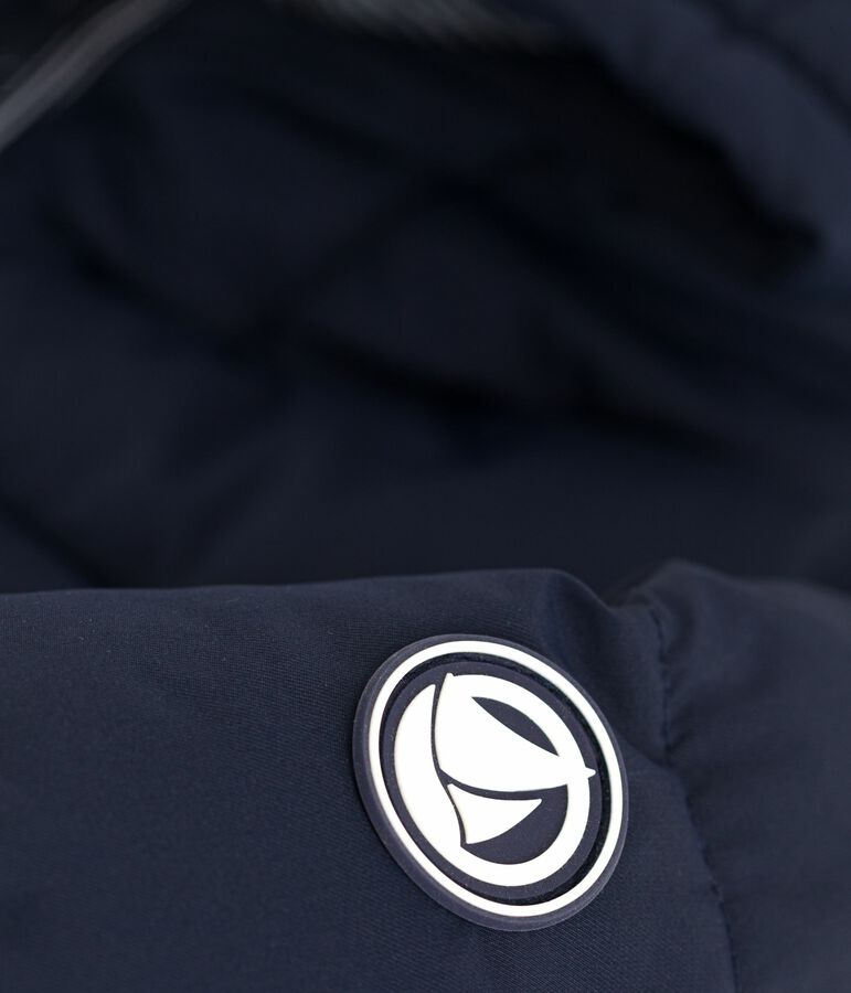 Effen donsjack voor kinderen blauw