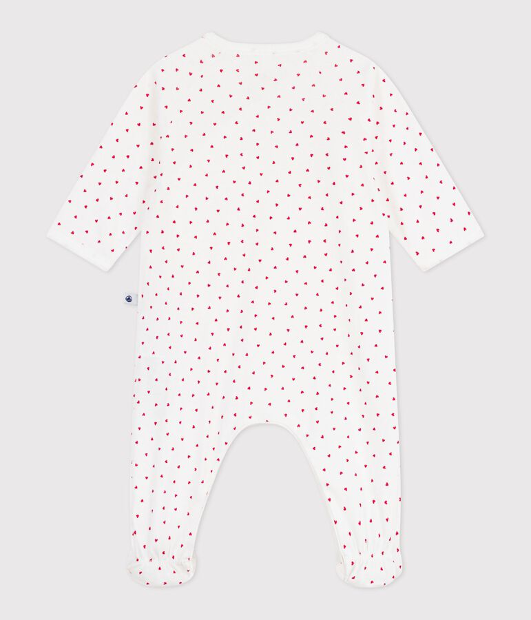 Pyjama b&eacute;b&eacute; en coton petit c&oelig;ur blanc/rouge