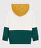 Molton jongenssweatshirt met capuchon wit MARSHMALLOW/groen PINEDE