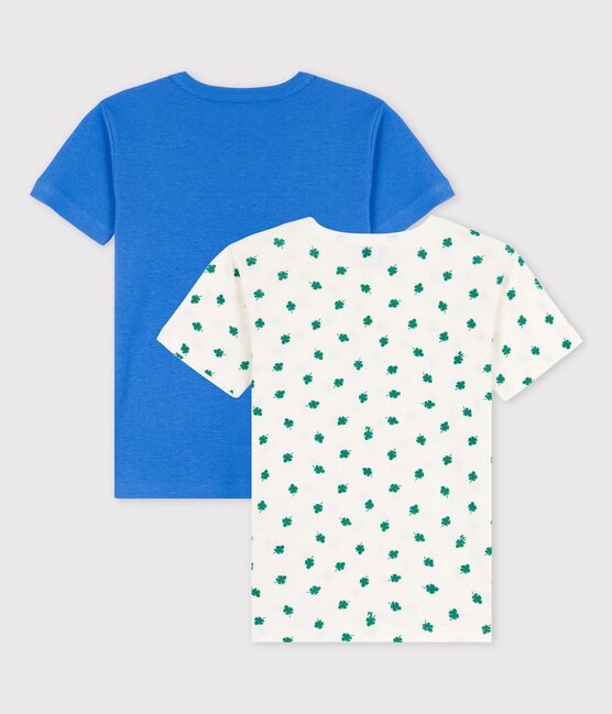 Set met 2 T-shirts met korte mouwen voor jongens met palmboomprint in katoen variante 1
