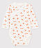 Body croisé manches longues bébé imprimé ecureuil blanc MARSHMALLOW/blanc MULTICO