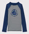 Gerecycled T-shirt voor meisjes/jongens blauw MEDIEVAL/wit MARSHMALLOW