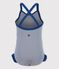 Maillot de bain 1 pièce iconique enfant fille bleu MEDIEVAL/blanc MARSHMALLOW