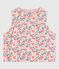 Gilet sans manche réversible bébé en coton imprimé blanc MARSHMALLOW/rose JOLI
