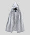 Cape de bain à rayures bébé en éponge blanc LAIT/bleu MEDIEVAL