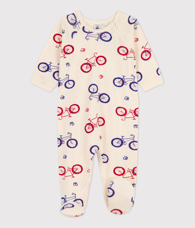Katoenen slaappakje voor baby's ecru/multicouleur