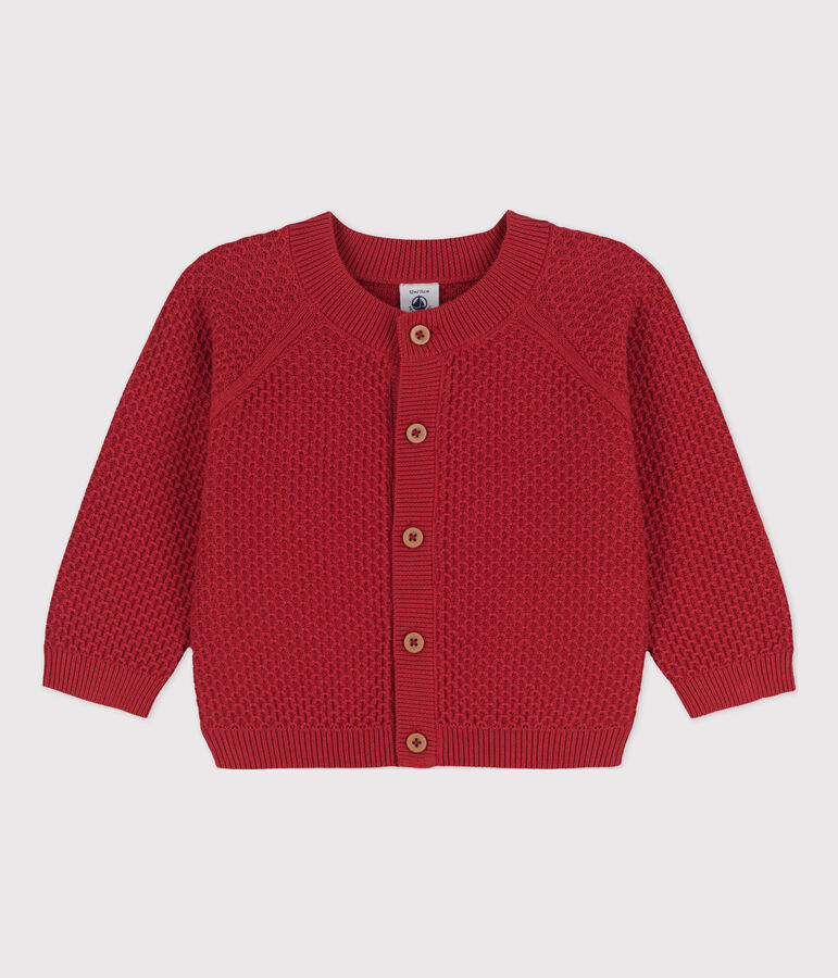 Cardigan b&eacute;b&eacute; en tricot en coton rouge