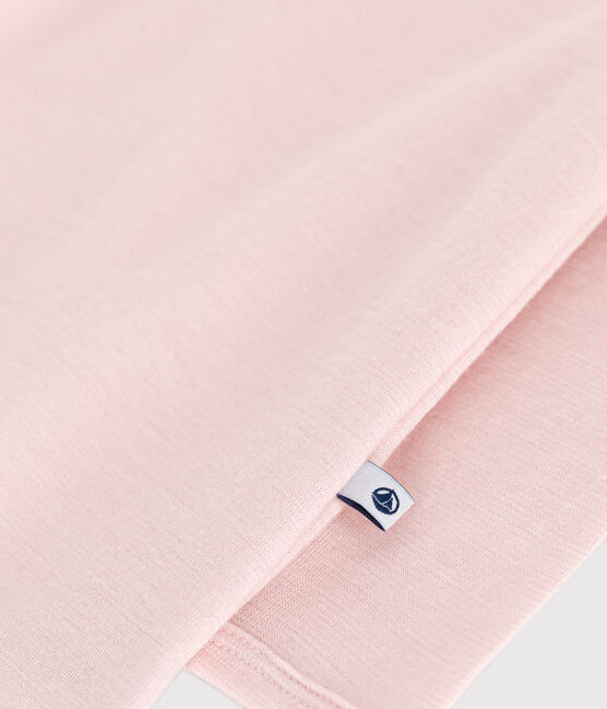 Babybody met lange pijpen in wol en katoen roze SALINE