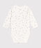 Katoenen overslagbody met lange mouwen voor baby's wit MARSHMALLOW/blauw ALASKA