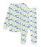 Jongenspyjama van molton wit/multicouleur
