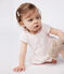 Combinaison courte bébé en coton uni rose FLEUR