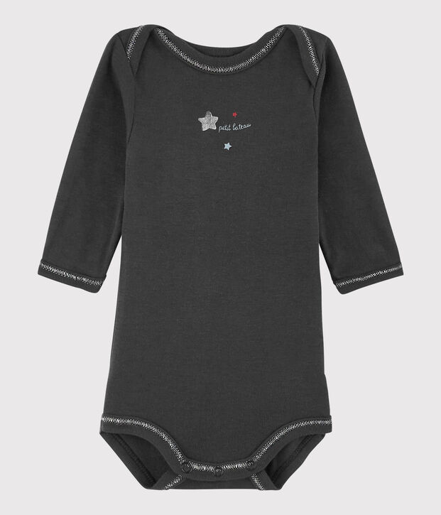 Body manches longues b&eacute;b&eacute; gar&ccedil;on gris