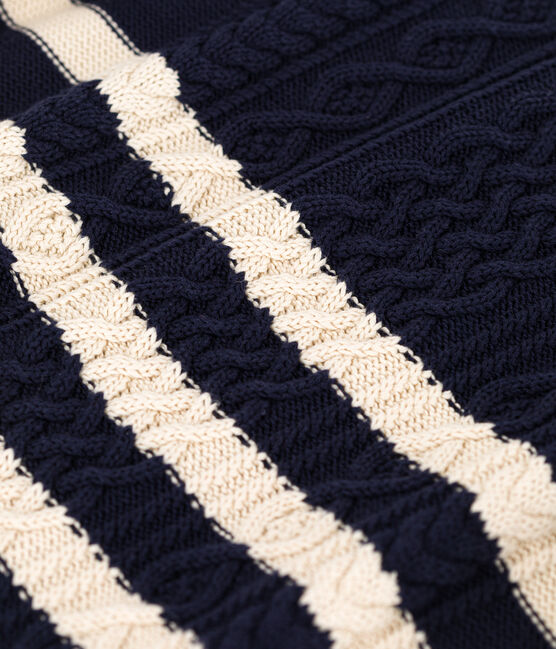 Pull irlandais à rayures en coton Femme bleu SMOKING/ AVALANCHE