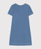 Effen katoenen kindernachthemd met ajour blauw BEACH
