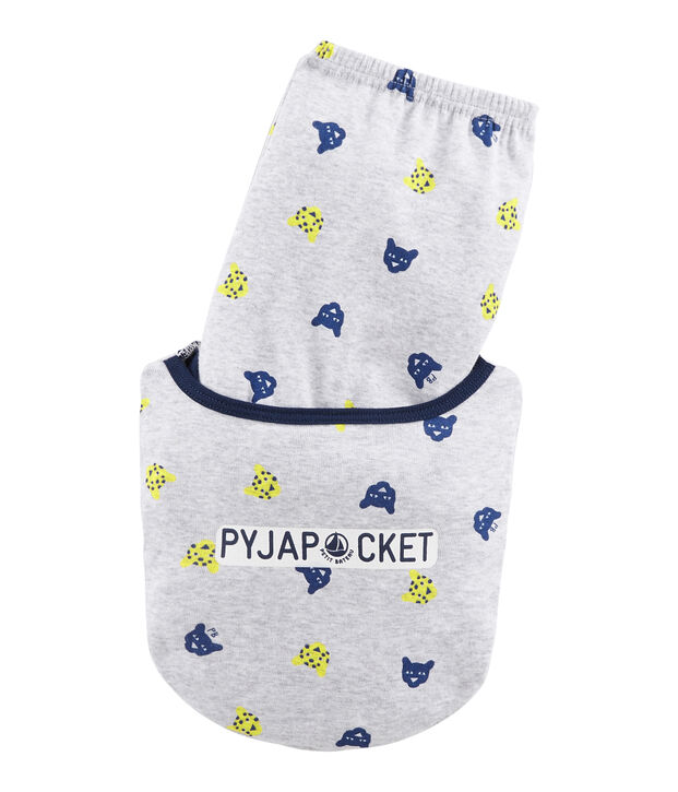 Jongenspyjama van ribstof grijs/multicouleur