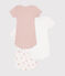 Setje met drie katoenen body's met korte mouw en bloemen voor baby's variante 1