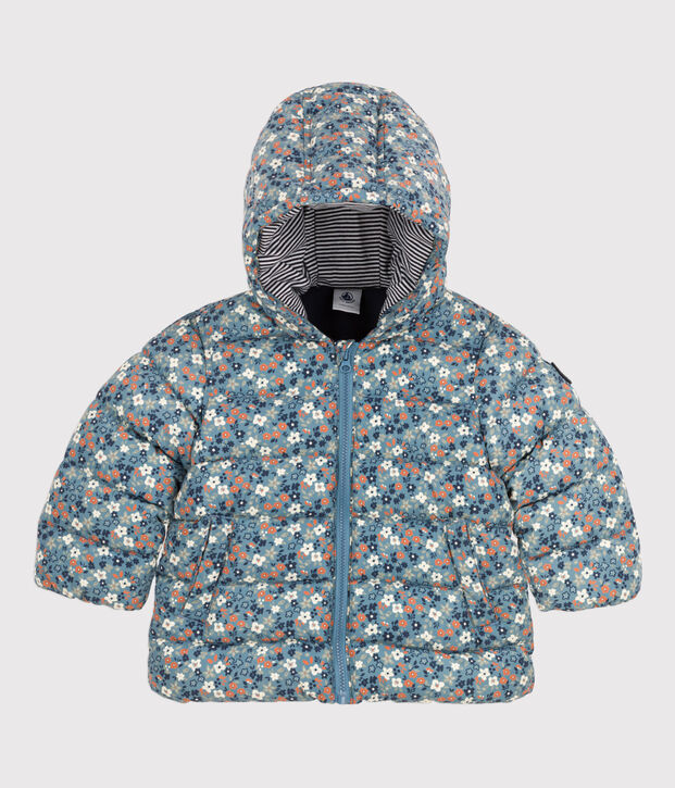 Doudoune recycl&eacute;e b&eacute;b&eacute; imprim&eacute;e bleu/multicouleur