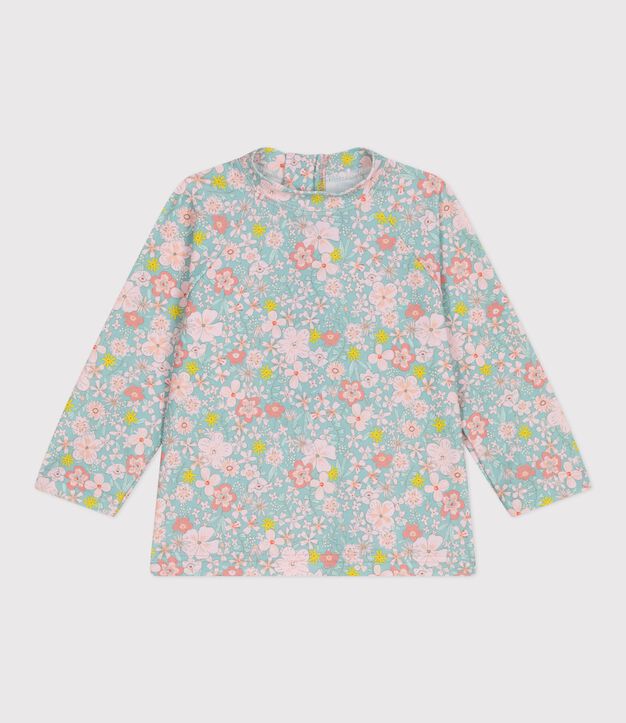 T-shirt met bloemenprint en uv-bescherming voor baby's blauw/multicouleur