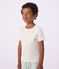 T-shirt met korte mouwen voor jongens wit MARSHMALLOW