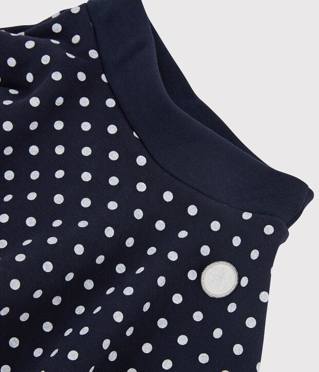 Meisjesrok van molton blauw/wit